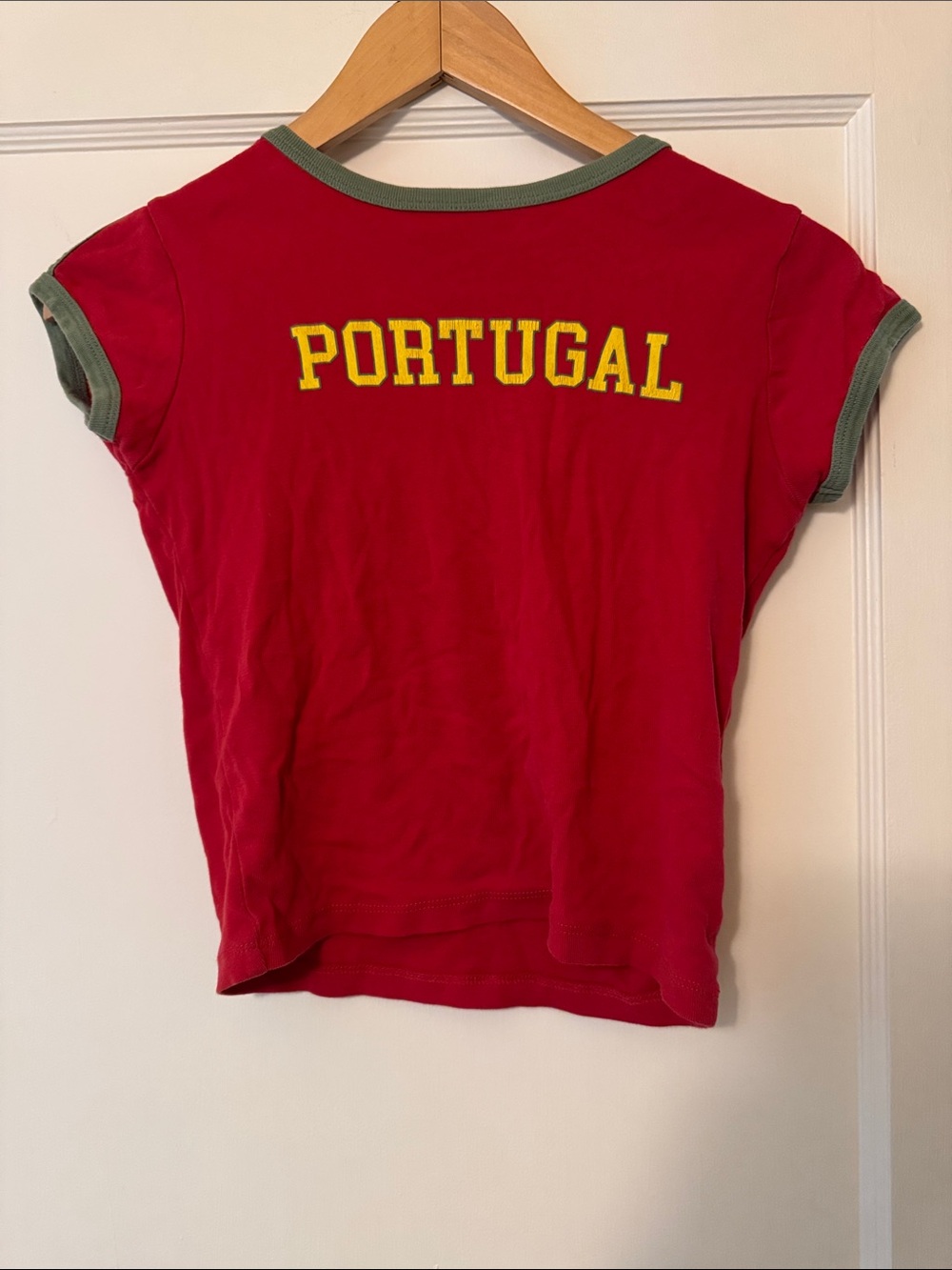 Subdued Portugal Graphic Tee - Red with Green Trim
